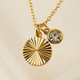 April Birthstone Fluted Necklace