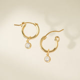 April Birthstone Gold-Filled Hoop Earrings