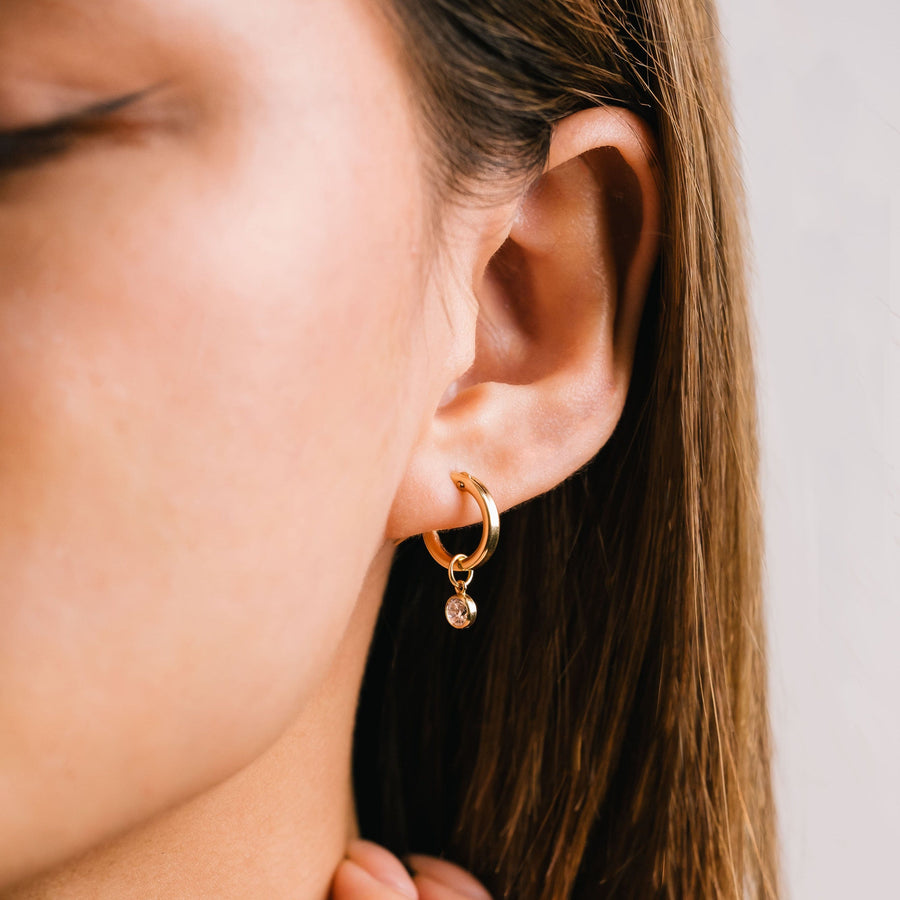October Birthstone Gold-Filled Hoop Earrings