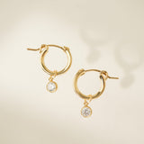 April Birthstone Gold-Filled Hoop Earrings