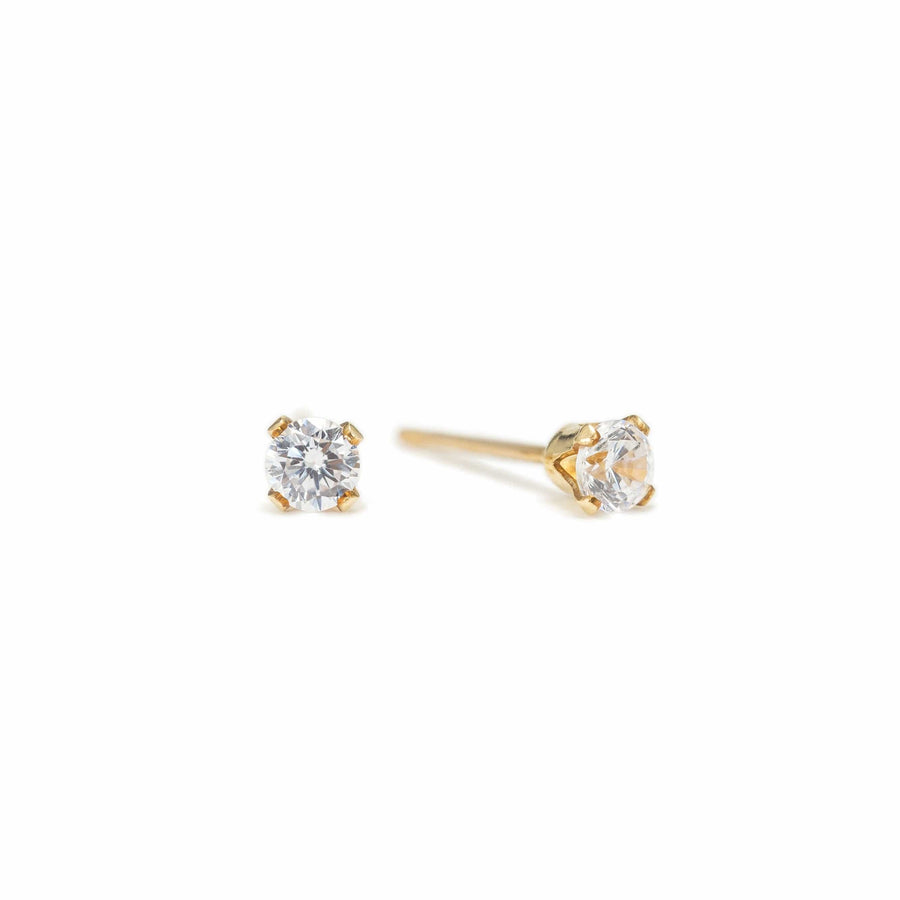 April Birthstone Gold-Filled Stud Earrings