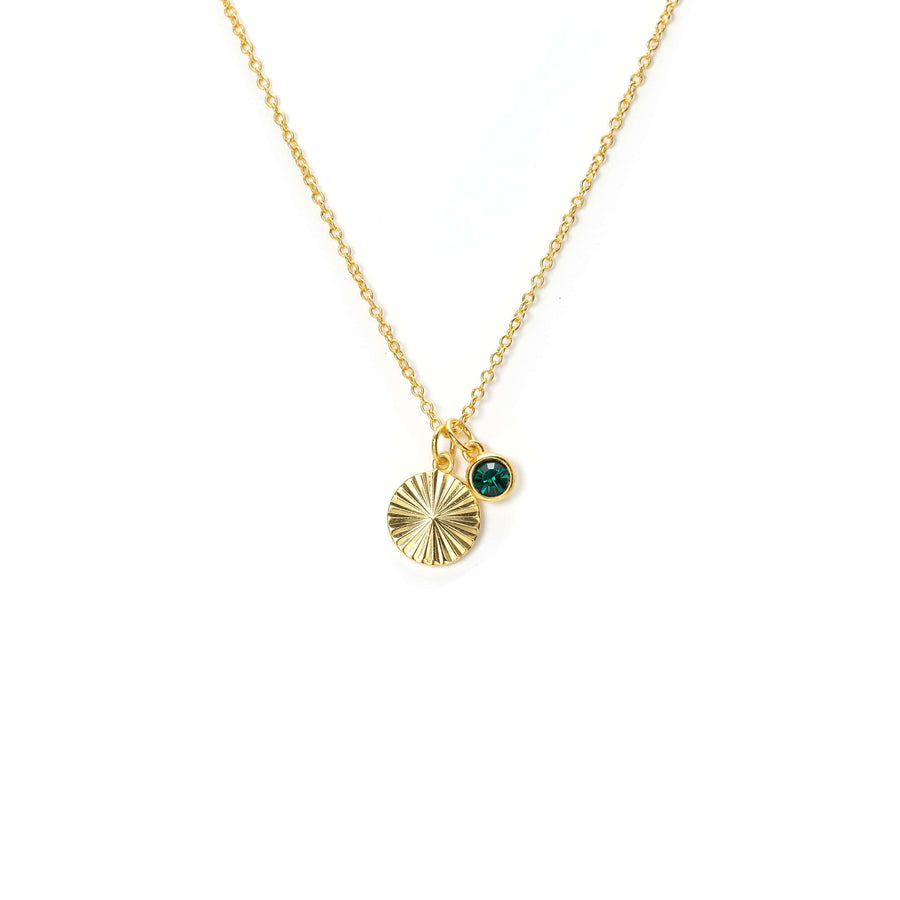 May Birthstone Fluted Necklace