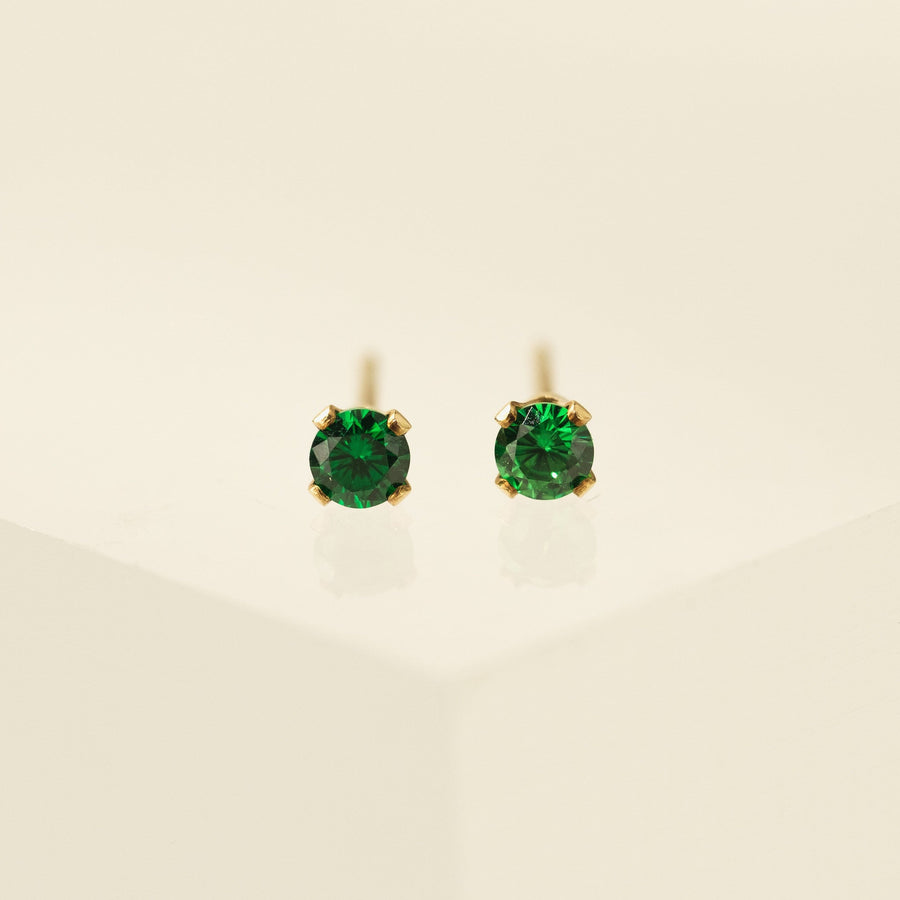 May Birthstone Gold-Filled Stud Earrings