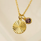 June Birthstone Fluted Necklace