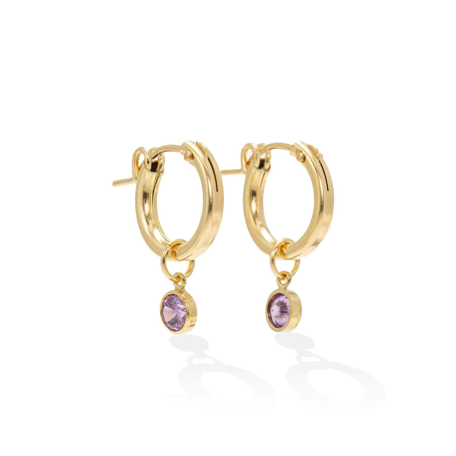 June Birthstone Gold-Filled Hoop Earrings