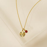 July Birthstone Fluted Necklace