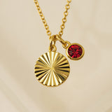 July Birthstone Fluted Necklace
