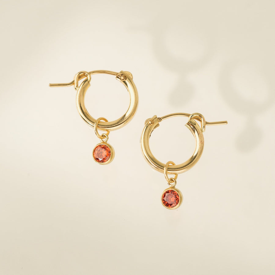 July Birthstone Gold-Filled Hoop Earrings