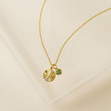 August Birthstone Fluted Necklace