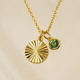 August Birthstone Fluted Necklace