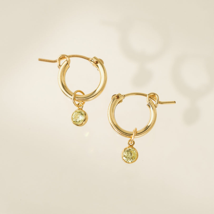 August Birthstone Gold-Filled Hoop Earrings