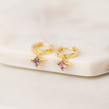 Asta Huggie Drop Hoop Earrings