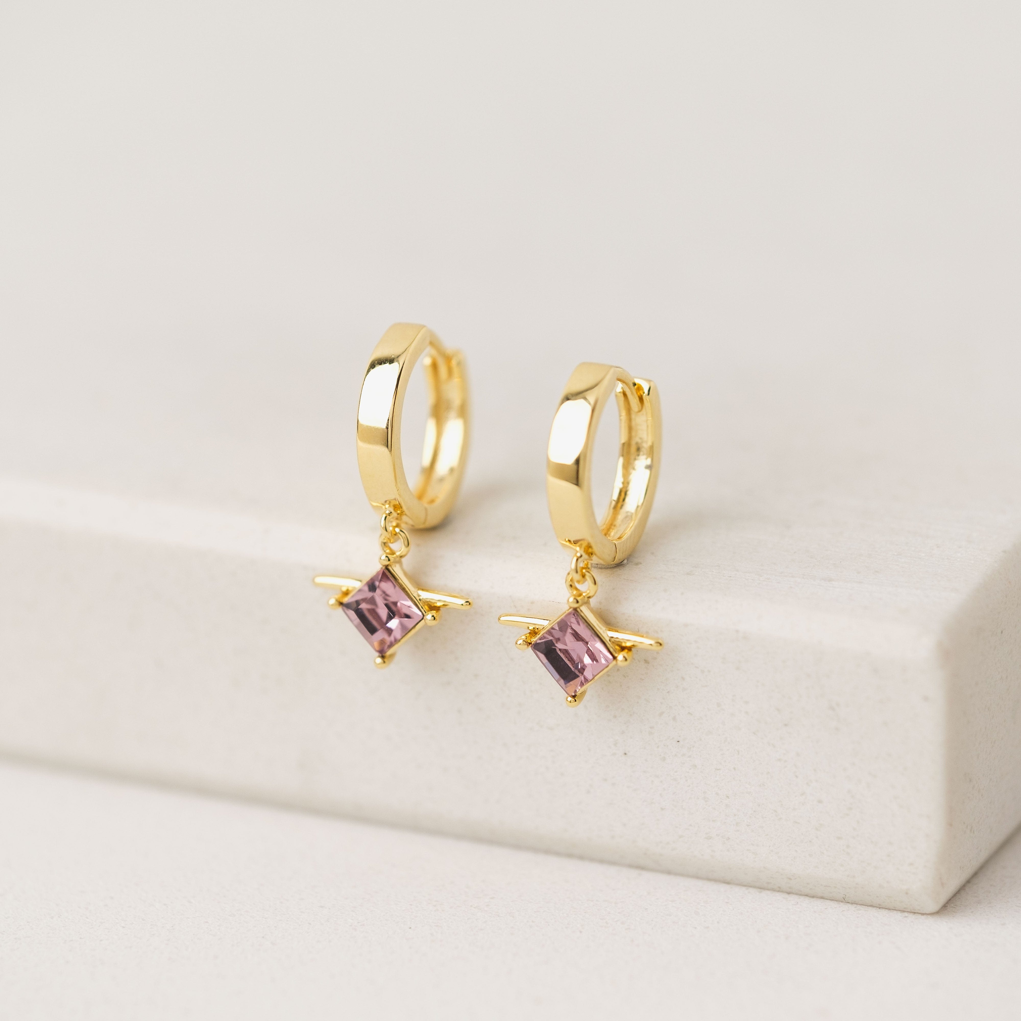 Asta Huggie Drop Hoop Earrings