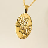 December Birth Flower Pendant Necklace
