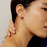 Bolt Charm Huggie Drop Hoop Earrings