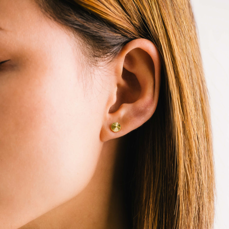 Coin Fluted Stud Earrings