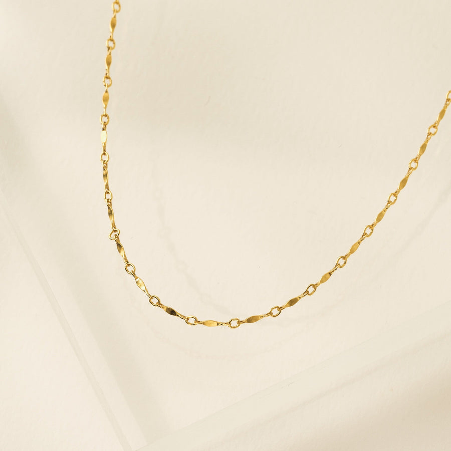 Dapped Bar Chain Gold-Filled Necklace