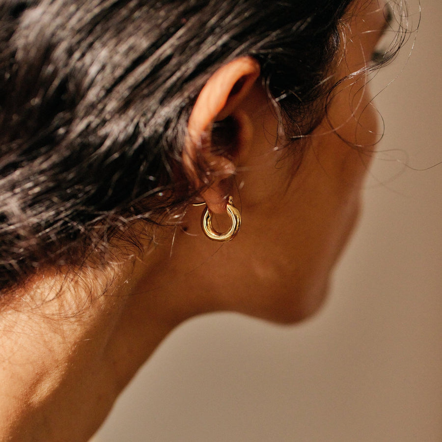 Chunky Hinge Hoop Earrings Gold