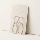 Encore Pave Large Linked Hoop Earrings Silver