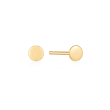 14K Solid Gold Disc Stud Earrings