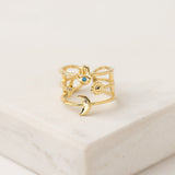 Hamsa Triple Band Fortuna Ring