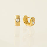 Heart Chunky Huggie Hoop Earrings