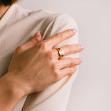 Heart Fluted Signet Ring
