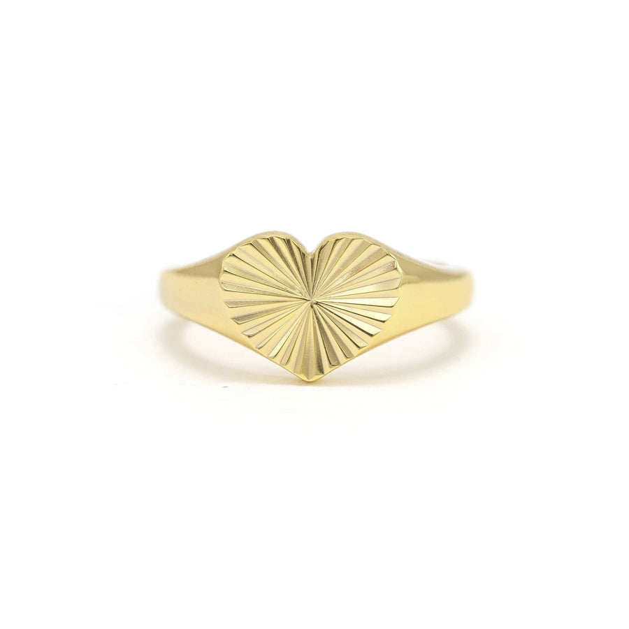 Heart Fluted Signet Ring