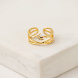 Moon Double Band Fortuna Ring