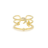 Moon Triple Band Fortuna Ring