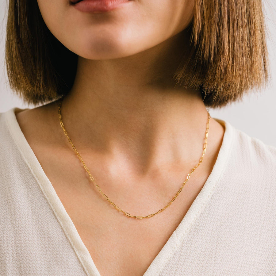 Paperclip Chain Necklace in Gold | Medley Jewellery