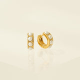 Pearl Chunky Huggie Hoop Earrings