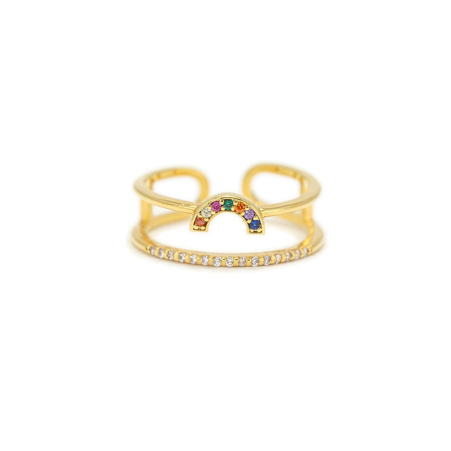 Rainbow Double Band Fortuna Ring