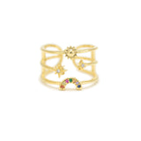 Rainbow Triple Band Fortuna Ring
