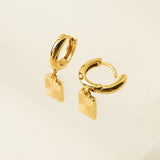 Rectangle Fluted Huggie Drop Hoop Earrings