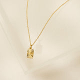 Rectangle Fluted Necklace