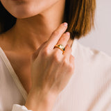 Rectangle Fluted Signet Ring
