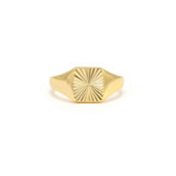 Rectangle Fluted Signet Ring