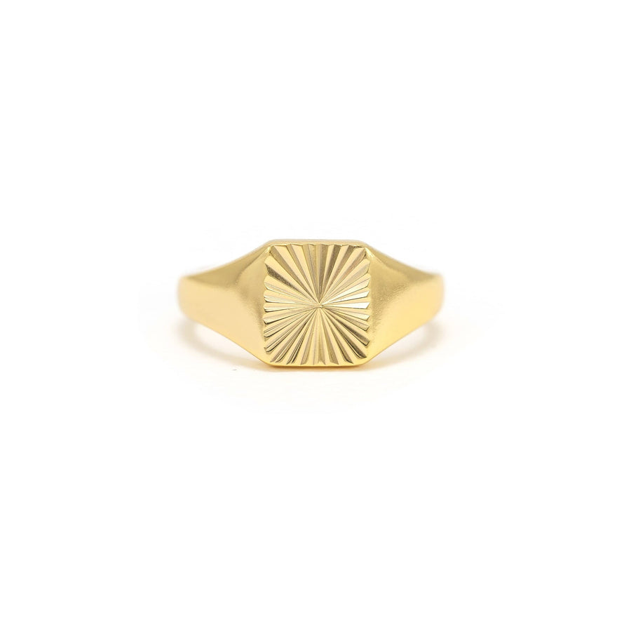 Rectangle Fluted Signet Ring