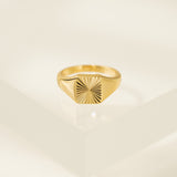 Rectangle Fluted Signet Ring