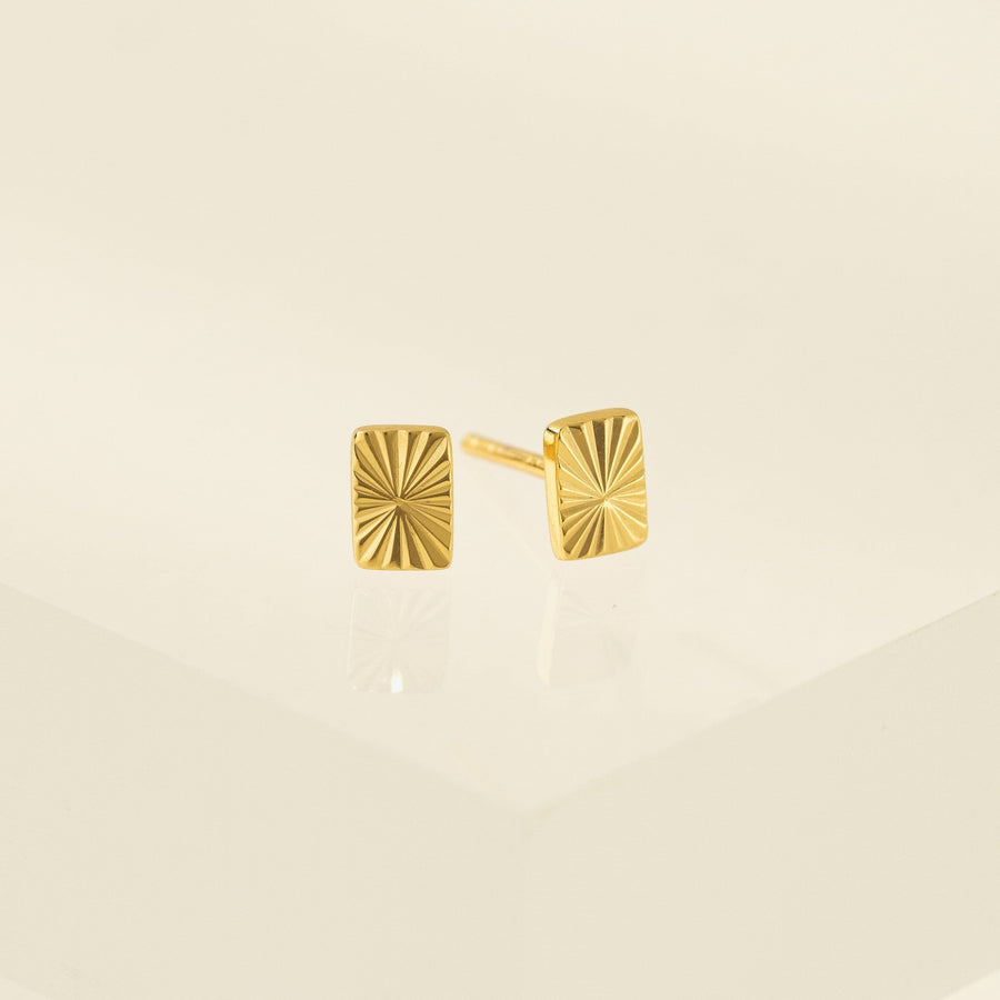 Rectangle Fluted Stud Earrings