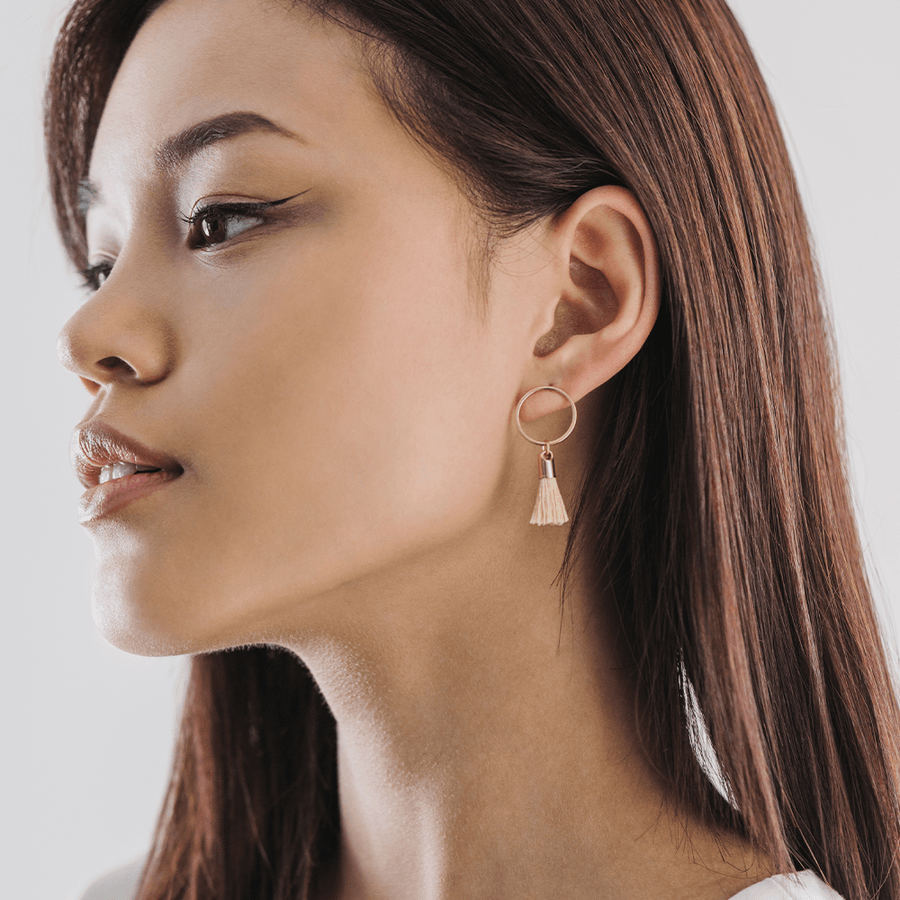 Solar Tassel Earrings Ivory